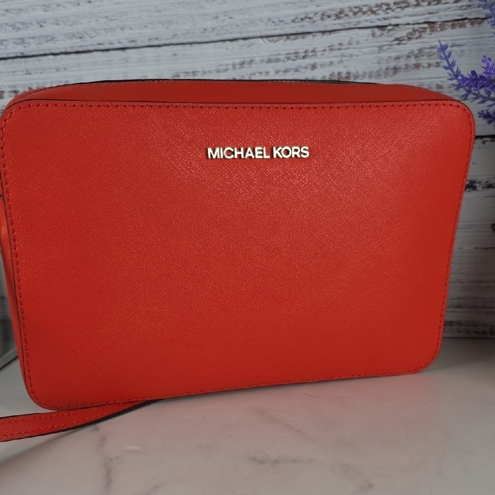 Michael Kors crossbody bag red orange summer small purse GUC‎ - Picture 4 of 11